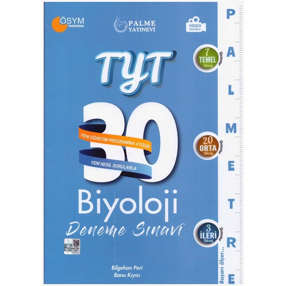 PALME TYT BİYOLOJİ 30 DENEME PALMETRE VİDEO ÇÖZÜMLÜ