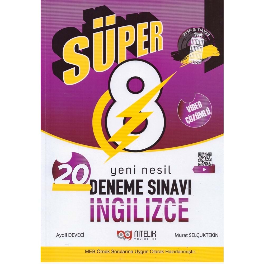 NİTELİK 8.SINIF YENİ NESİL SÜPER İNGİLİZCE 20 DENEME