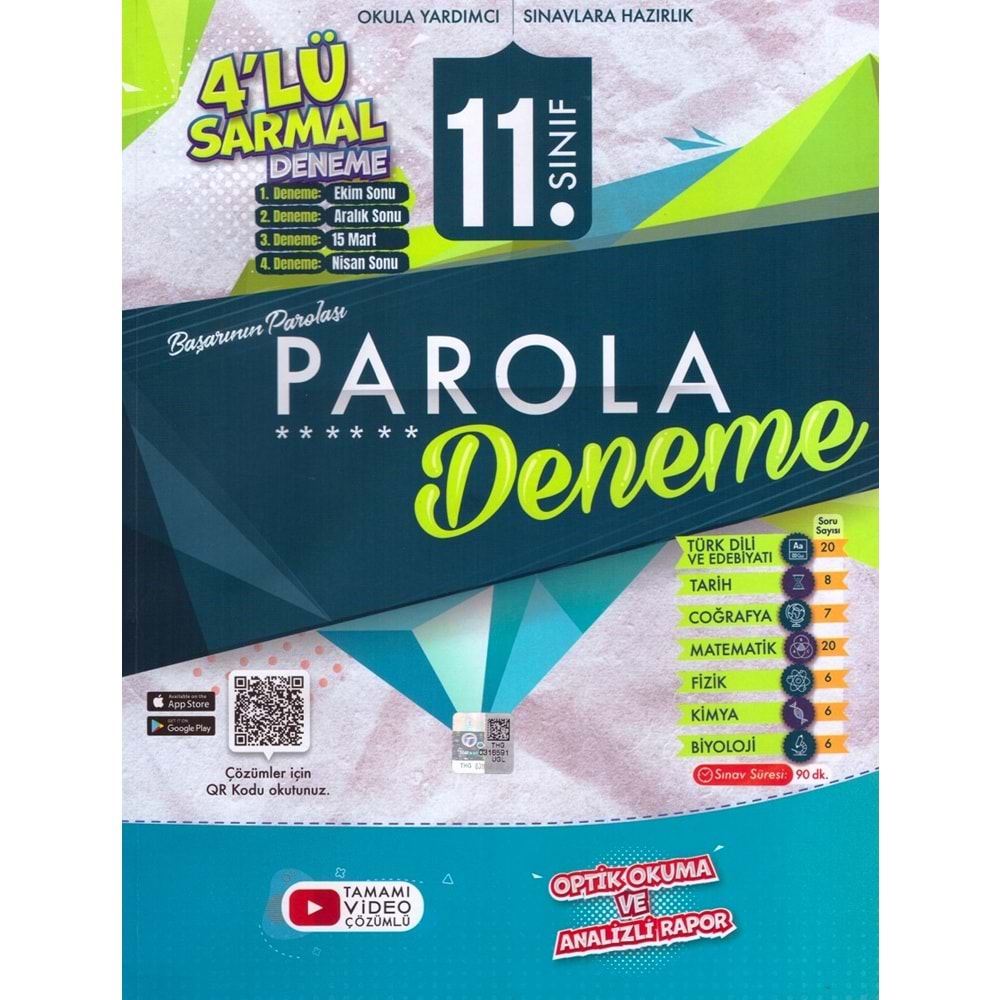 EVRENSEL 11.SINIF SARMAL 4 LÜ DENEME ( PAROLA )
