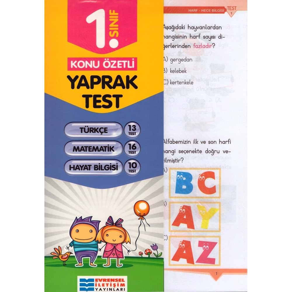 EVRENSEL 1.SINIF TÜM DERSLER YAPRAK TEST