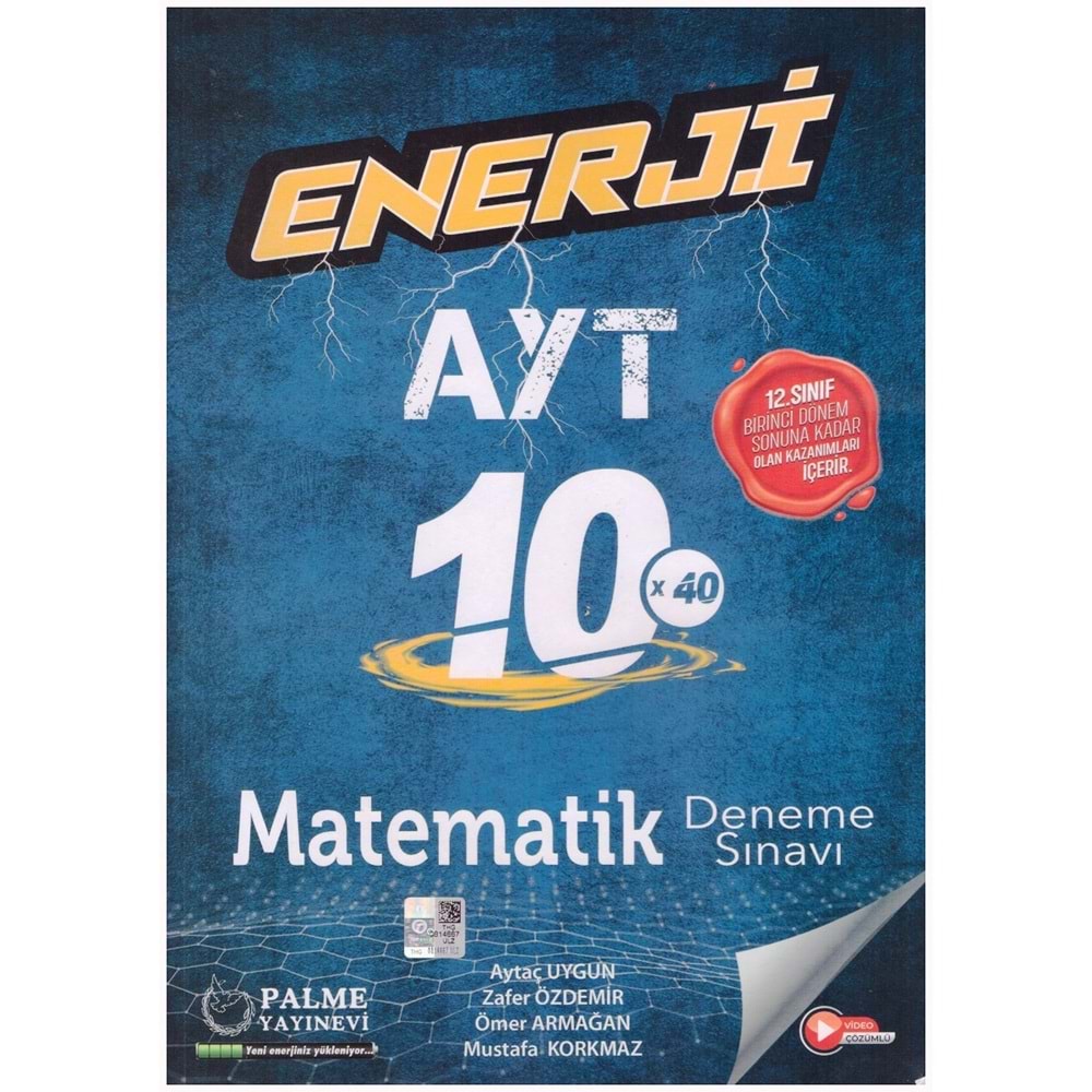 PALME AYT ENERJİ MATEMATİK 1. DÖNEM 10*40 DENEME SINAVI