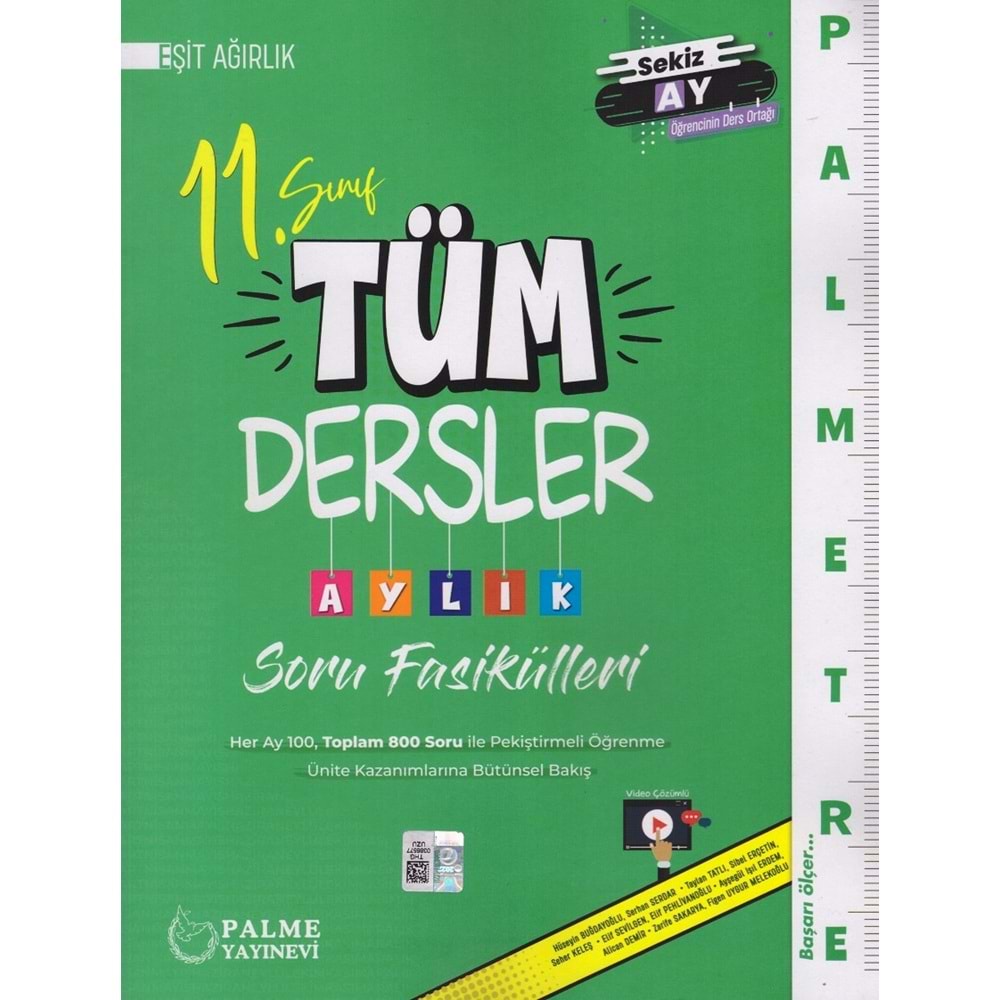 PALME 11.SINIF TÜM DERSLER AYLIK SORU FAS.-EA
