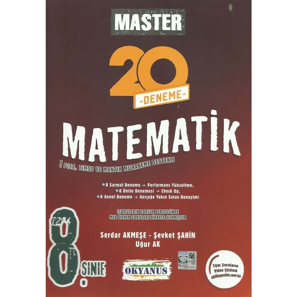 OKYANUS 8.SINIF MASTER MATEMATİK 20 DENEME